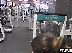 Public Gym Adventures with Flashing and Outdoor Fun