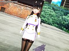 Girl Inflated Like a Balloon in Femdom Scene