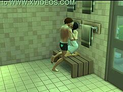 Sims exercise in the gym