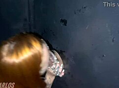 We sucked so good at the glory hole while my cuckold filmed us.