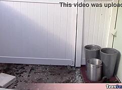 cute small teen selling cookies and pussy in uniform, let's see how the business goes today