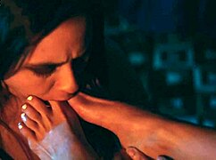 Gorgeous Svetlanna is seducing Ravena with her sensual white toenails in this hot scene