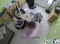 Dulce nena gives her pussy to a naughty loan agent