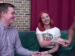 Redheaded wife emma korti gets anally creampied while husband watches