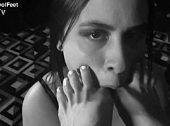 Gorgeous Svetlanna is seducing Ravena with her sensual white toenails in this hot scene