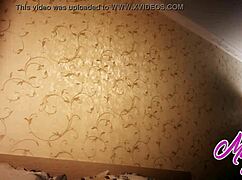 sweet babe in white dress undresses slowly