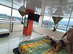 On trip with boss's wife we share bed and i cum inside her in hotel