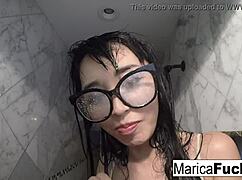 Marica Hase slips into SEXY lingerie and MASTURBATES before the mirror