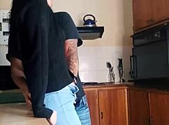 Best Friend FUCKS Me In The KITCHEN While He WATCHES TV