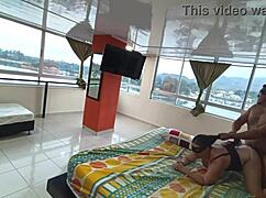 On trip with boss's wife we share bed and i cum inside her in hotel