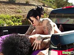 Intense Nuru Truck Massage: Lacey Jayne James Angel's Big Ass Busty Masseuse Makes House Call