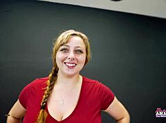 blue-eyed busty hottie gwen gets banged and swallows cum