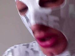 My sex doll Vilja gags on cock in zentai suit 😈