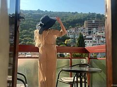 Taking Sun Naked And Cum On Open Balcony Risky Public Masturbation