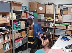 caught the cute brunette thief taylor getting punished with rough fucking in the back room?