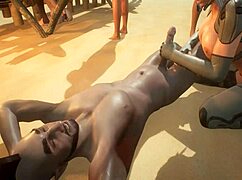 boss fucks big ass blonde in 3d public porn scene