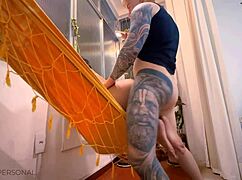 latina couple having the best fuck ever on suegros' hammock