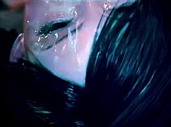 Brunette with Nice Tits Takes Massive Cumshot Load Intensely