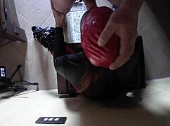 Laura In Heels Wears Leather Body Boots Over Knees And Pantyhose For Rough Blowjob And Massive Creampie