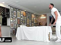 Oh, Sexy Milf Jasmine Daze's Big Natural Tits Get Oiled and Massaged to a Happy Ending!