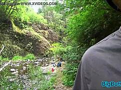 hiking couple caught in off trail fuck