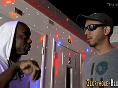 Dirty skank blows hard black dick