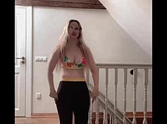 Belly Dancer Goddess Twirls With Huge Belly And Glasses In Musical Fetish