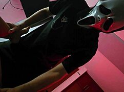 Halloween trick or treat with stepsister ghostface