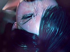 Brunette with Nice Tits Takes Massive Cumshot Load Intensely