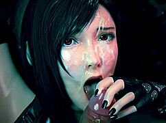 Brunette with Nice Tits Takes Massive Cumshot Load Intensely