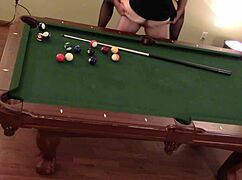 i get hard handling my hot milf wife's huge tits on the pool table