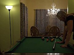 i get hard handling my hot milf wife's huge tits on the pool table