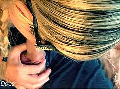 Wife Sucks Husband's Long Cock While He Watches