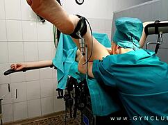 Explosive gyno orgasm during intense exam