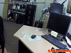 teen 18+ at pawnshop teases with tits. before bold sex and titty fuck