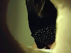 did you see that hidden cam capturing the sexy babe in white panties peeing through the wall hole?