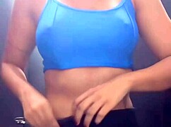 woman masturbates in crowded gym