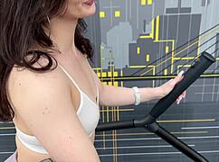 gym pickup and rough play with that bubble butt in leggings at the gym