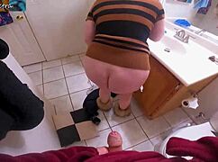 milf rides in bathroom, no more cum on panties