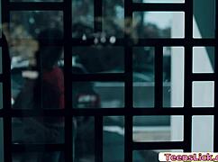 Hot teen tastes twin girlfriend in emotional lesbian kiss