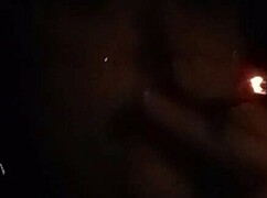 On a public car ride, she exposes her tits outdoors