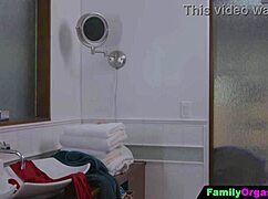 Raunchy step daughter tempts her stepdad in the bedroom