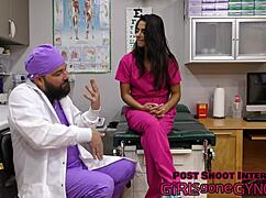 misty addams gets a thorough physical at tampa university entrance