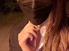 Outside with asian japanese