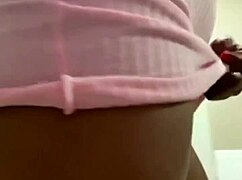 Ebony Babe Strip Tease And Fun With Virgin Pussy