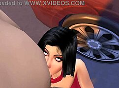 bella goth gives public blowjob outdoors