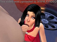 bella goth gives public blowjob outdoors