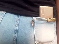 Brunette Ass Spied in Market Shop