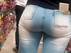 Brunette Ass Spied in Market Shop