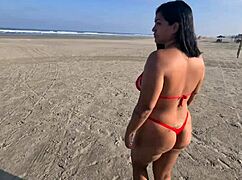 On the beach, sun, sea, and fire in the pussy - I'll give it to everyone on the beach